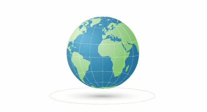 The globe rotates slowly on its axis in the empty space.