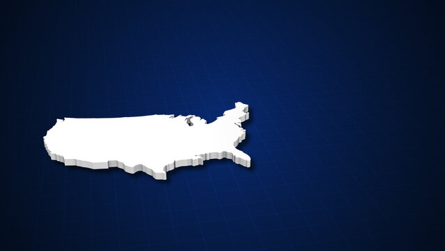 USA Map with American Flag Copy Space