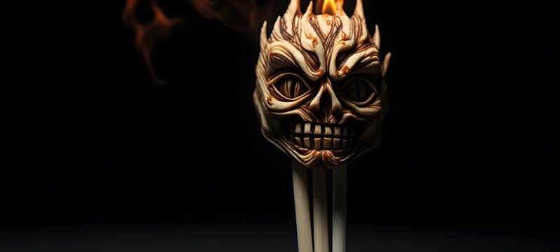 ziz demon shaped matchstick carving,generative AI