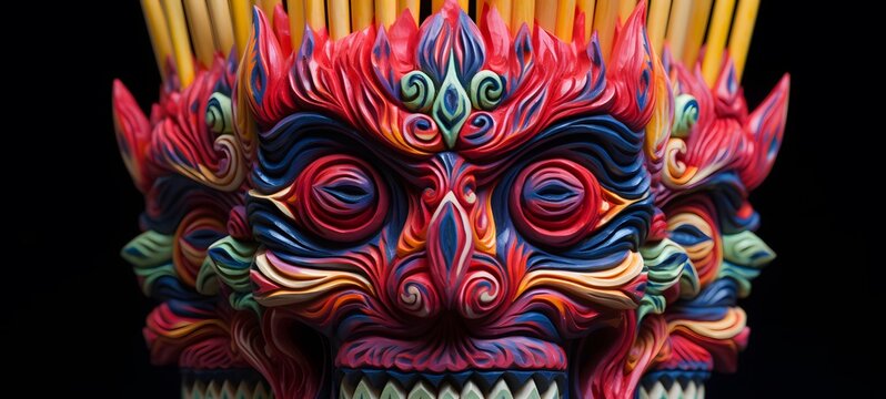 ziz demon shaped matchstick carving,generative AI