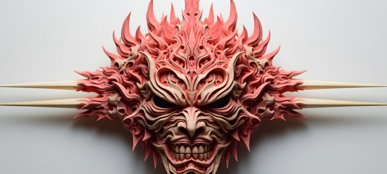 ziz demon shaped matchstick carving,generative AI