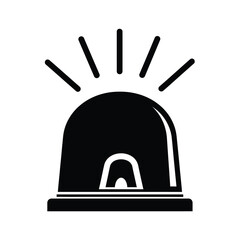 Obraz premium A simple black and white illustration depicts a police car light bar emitting radiating beams high quality professional detailed