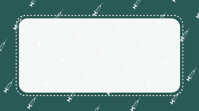 Seamless Medical Syringe Icon Pattern Animation on Teal Background