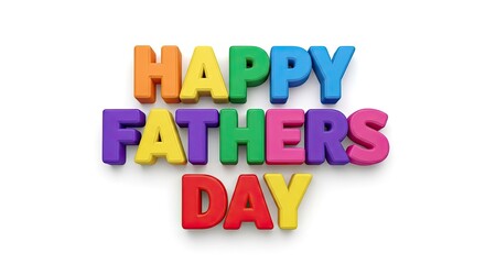 Fototapeta premium Happy fathers day colorful 3d text greeting for celebrating dad best wishes love