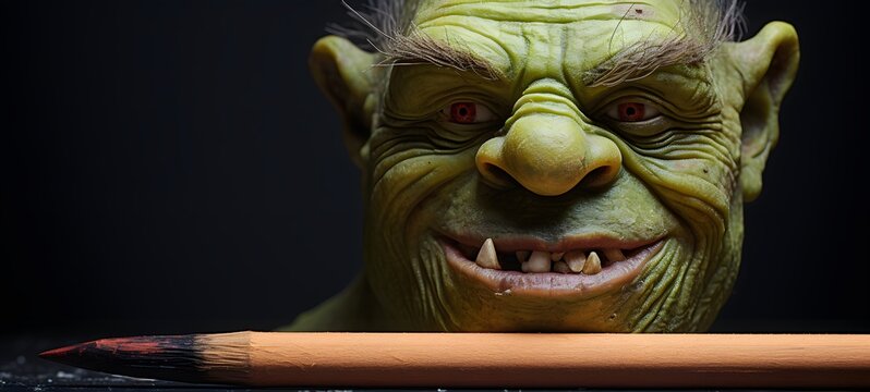 ogre orc shaped matchstick carving ,generative AI