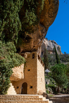 San Salvador de Margalef is an ancient hermitage built around 16th century, located in the Serra de Montsant Natural Park, Priorat region, Tarragona province, Catalonia, Spain