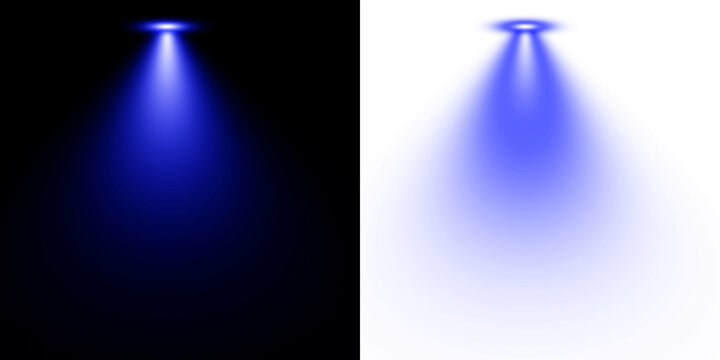 blue spotlight beam, vibrant stage light, light beam vector, stage effect illustration, spotlight cone graphic, blue glow light, isolated beam flare, theater light vector