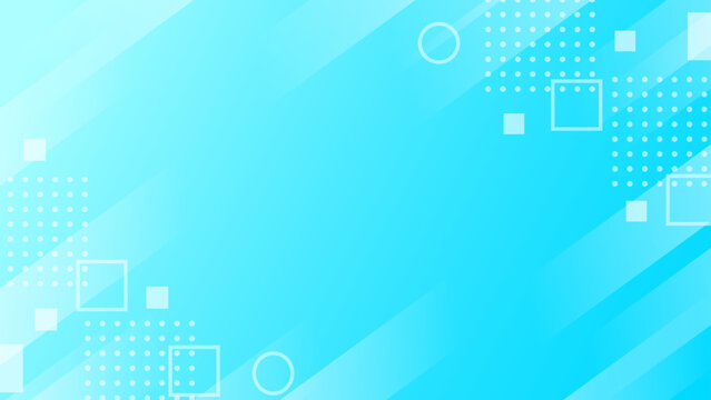 爽やかな水色グラデーションのテクノロジー背景 斜めラインと図形配置のメンフィス風フレーム素材 ビジネス資料やバナーに最適 16:9 横長