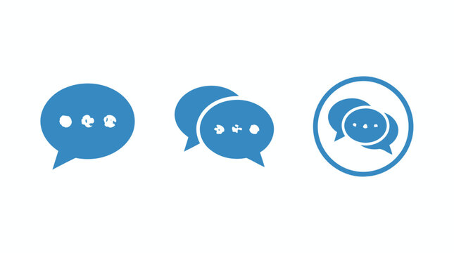 Communication icons: speech bubbles, chat, messaging, dialogue, discussion, conversation