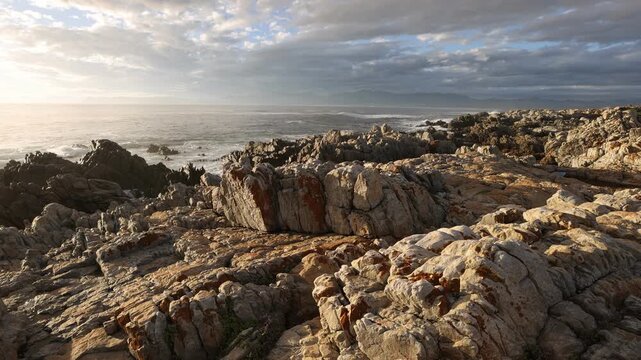 Rocky coastline of DeKelders, Western Cape, South Africa
