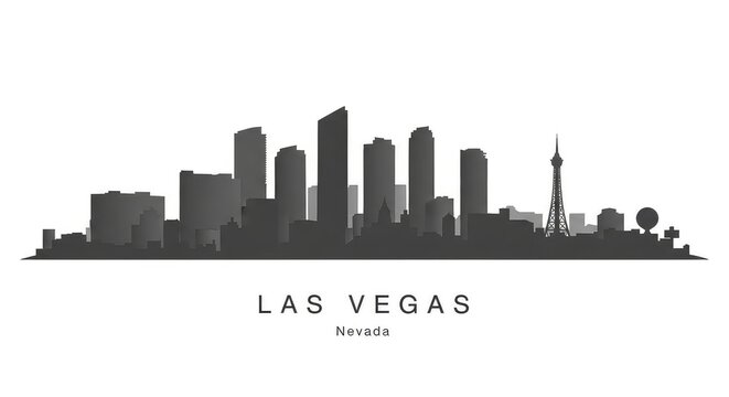 Las vegas skyline silhouette a modern urban landscape in nevada