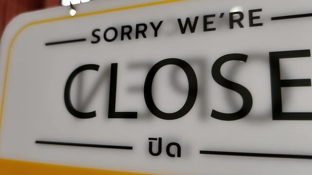 Closed Sign, indicating a business is unavailable or not accessible to customers