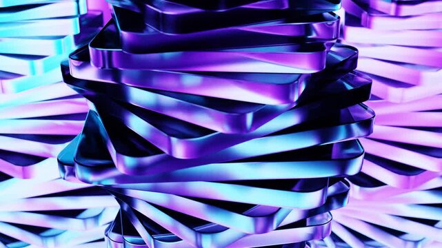 3d rendering of endless loop abstract shape motion background