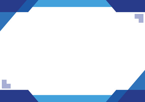 Desain templat sertifikat bisnis dengan dekorasi bingkai batas geometrik biru