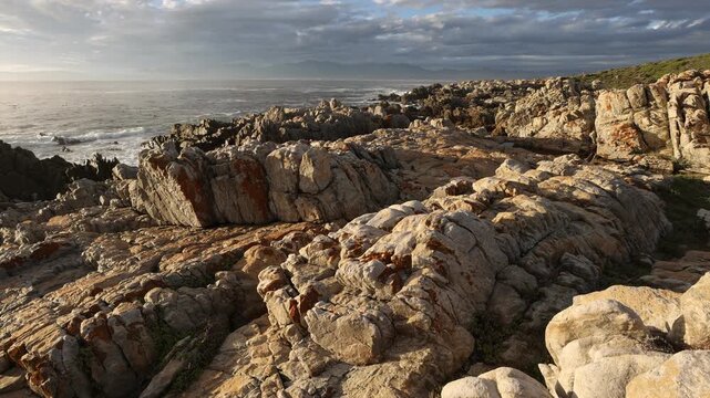 Rocky coastline of DeKelders, Western Cape, South Africa