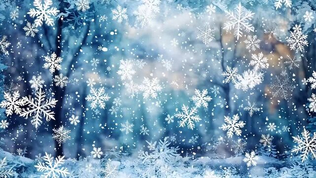 Digital blue snowflake geometric abstract  background