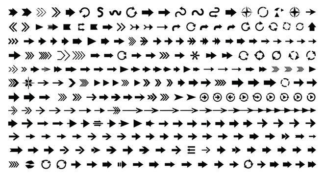 Arrow Symbols and Directions, Digital Art, Minimalist Style, Black and White, Creative Concepts