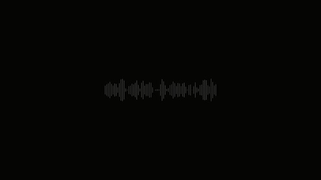 Soundtrack wave equalizer- Podcast sound waves for online audio streaming motion on black screen background. Audio wave digital frequency. Music waves oscillation animation 4k
