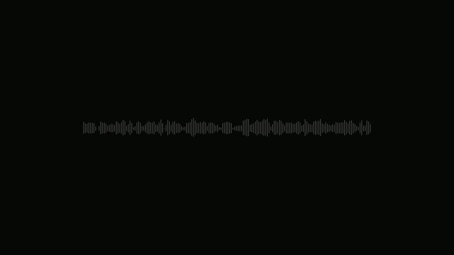 Soundtrack wave equalizer- Podcast sound waves for online audio streaming motion on black screen background. Audio wave digital frequency. Music waves oscillation animation 4k