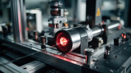 Fototapeta premium Precision laser beam controlled by advanced industrial equipment