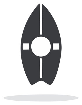 Minimalist Surfboard Icon Vector Graphic for Summer Beach Water Sports Recreation