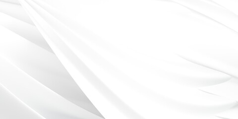 Obraz premium Abstract white fabric waving background with soft shadows and elegant curves.