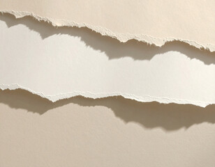 Naklejka premium Two layers of torn paper edges with realistic shadows on beige background
