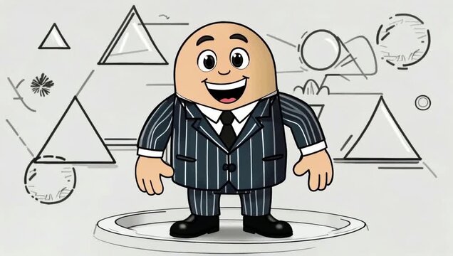 Happy Cartoon Businessman Giving Thumbs Up Gesture