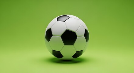 Naklejka premium Classic soccer ball isolated on a solid green background
