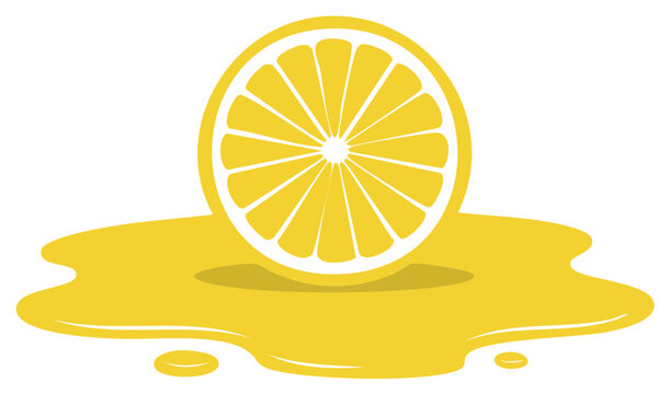 Freshly squeezed lemon illustration with citrus juice graphic