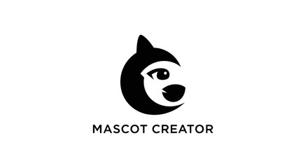 Fototapeta premium Modern Dog Mascot Logo Design - Creative Animal Icon