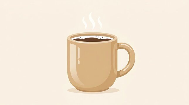 Cup of steaming hot coffee with creamy froth isolated image design