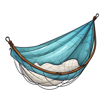 Cartoon Fishing Net on White Background