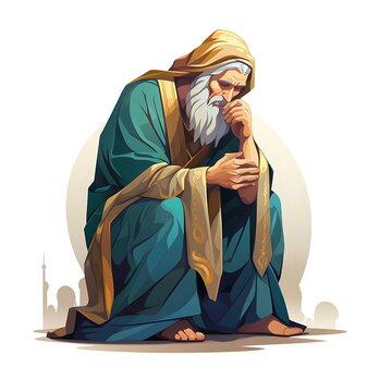 Jeremiah in Byzantine Style Weeping Prophet Cartoon