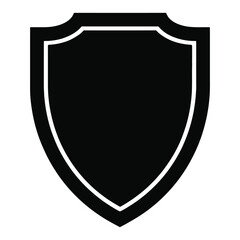 Obraz premium A stark black shield with a white border a classic heraldic design silhouette