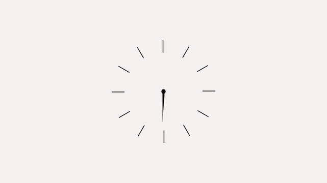 Clock spinning, watch animation on transparent background with alpha channel. Clock icon flat style 24 hours day fast speed with moving timer clock rotation