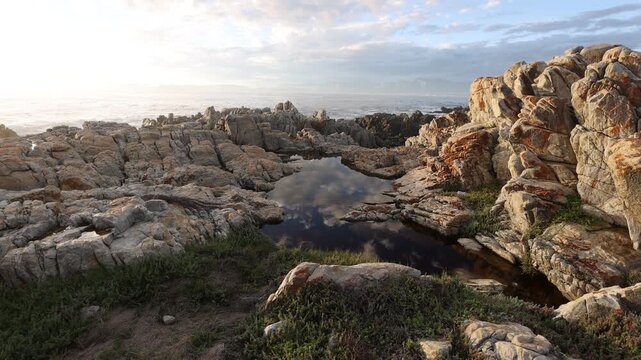 Rocky coastline of DeKelders, Western Cape, South Africa