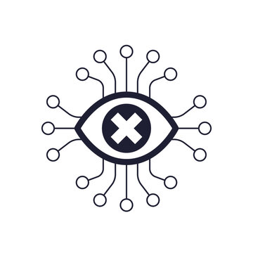 blind spot icon, computer vision and artificial intelligence