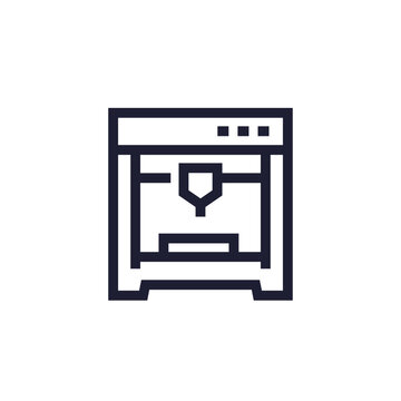 Injection molding icon, line pictogram on white