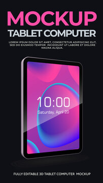 Tablet Computers Mockup. Vertical Stories Opener for Social Media.