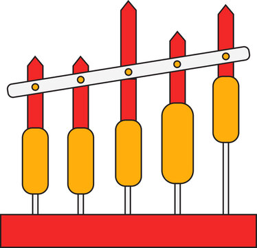 Traditional Indonesian Angklung Vector Illustration