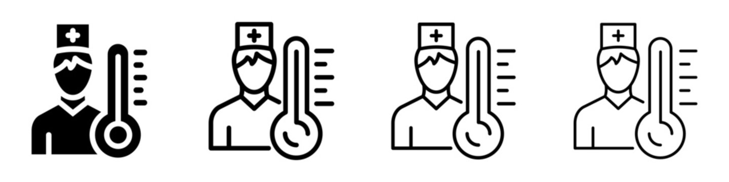 Doctor With Thermometer Icon