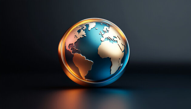 Abstract globe render on dark backdrop
