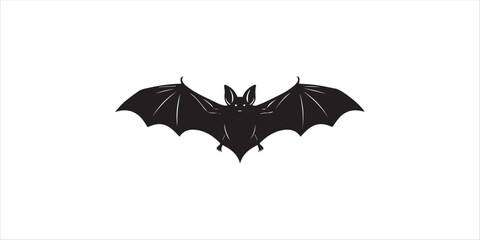 Fototapeta premium Bat silhouette vector with spread wings