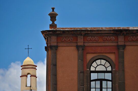 Spanish Colonial buildings in Plaza de Armas, the historic center of San Luis Potos&iacute;, Mexico.