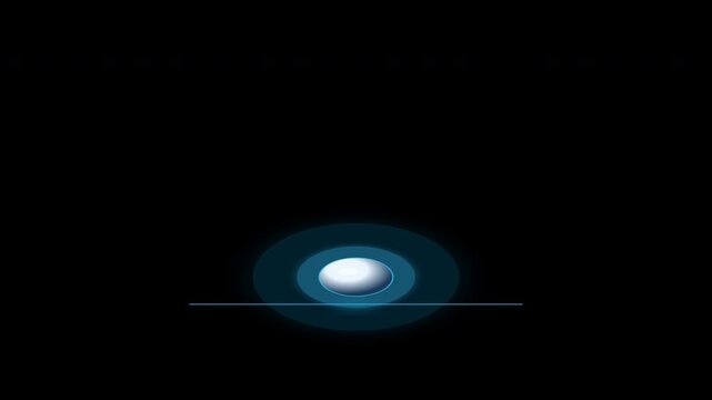 White orb with a blue glow on a dark background. Mystical, magical, spacethemed design ideal for web graphics, background images, or fantasythemed projects. ProRes 4444 Alpha Channel