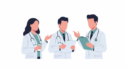 Fototapeta premium Medical Team Collaboration Doctors and Nurses Discussing Patient Care.