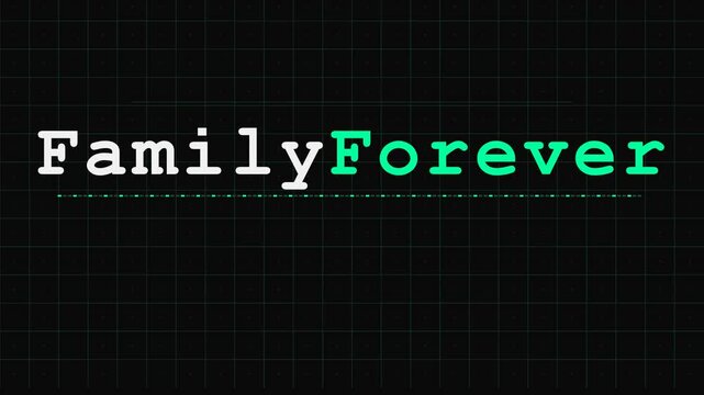 Family Forever Text on Green Grid Background - International Day of Families