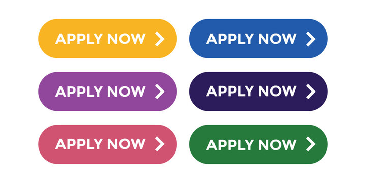 Apply Now Button Icon Set &ndash; CTA Click Cursor, Job Application UI Web Vector