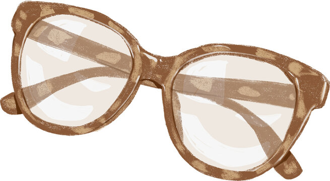 Summer Brown Eyeglasses Illustration